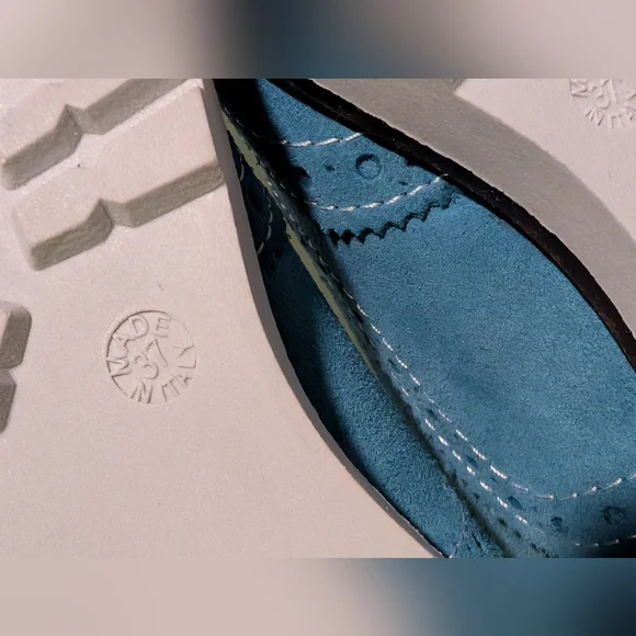 blue suede shoes new from florance italy size 7 - Picture 5 of 6